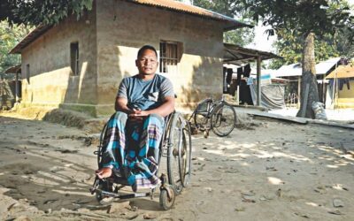 Utpal Nokrek tells his story from the wheelchair